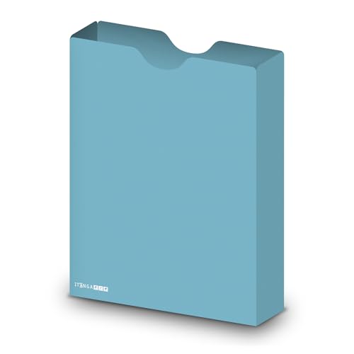 itenga Heftbox DIN A4 – Aufbewahrungsbox für Hefte & Blöcke | aus extra stabilem 0,7mm PP Kunststoff | flach geliefert, faltbar | Schutzbox für Schule, Studium & Büro (nordic blue) von itenga