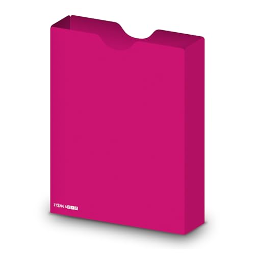 itenga Heftbox DIN A4 – Aufbewahrungsbox für Hefte & Blöcke | aus extra stabilem 0,7mm PP Kunststoff | flach geliefert, faltbar | Schutzbox für Schule, Studium & Büro (pink) von itenga