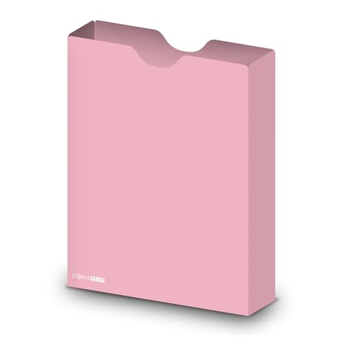 itenga Heftbox DIN A4 – Aufbewahrungsbox für Hefte & Blöcke | aus extra stabilem 0,7mm PP Kunststoff | flach geliefert, faltbar | Schutzbox für Schule, Studium & Büro (rosa) von itenga