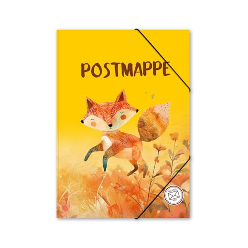 itenga Postmappe Gummizugmappe mit Motiv DIN A4 mit Gummizugverschluss - Sammelmappe Eckspanner (Fuchs) von itenga
