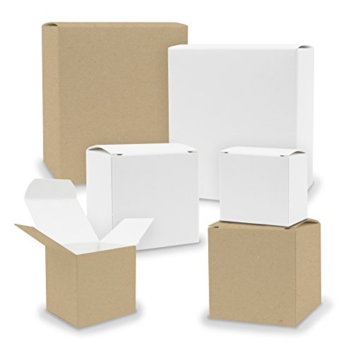 itenga Schachteln V3 24x Quader Würfel gemischt WEISS BRAUN Boxen zum Basteln von itenga