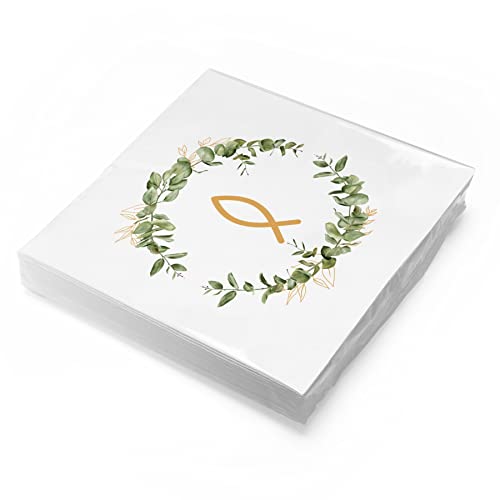 itenga Servietten Papier Fisch 33 x 33 cm 3-lagig 20 Stück für Taufe Kommunion Konfirmation Jungen und Mädchen Eukalyptus Kranz grün gold weiß itenga Servietten Papier Fisch 33 x 33 cm 3-lagig 20 Stück für Taufe Kommunion Konfirmation Jungen und Mädchen Eukalyptus Kranz grün gold weiß von itenga