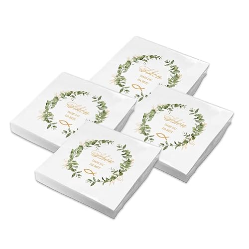 itenga Servietten Papier Fisch Schön dass du da bist 33 x 33 cm 3-lagig 80 Stück für Taufe Kommunion Konfirmation Jungen und Mädchen Eukalyptus Kranz grün gold weiß itenga Servietten Papier Fisch Schön dass du da bist 33 x 33 cm 3-lagig 80 Stück für Taufe Kommunion Konfirmation Jungen und Mädchen Eukalyptus Kranz grün gold weiß von itenga