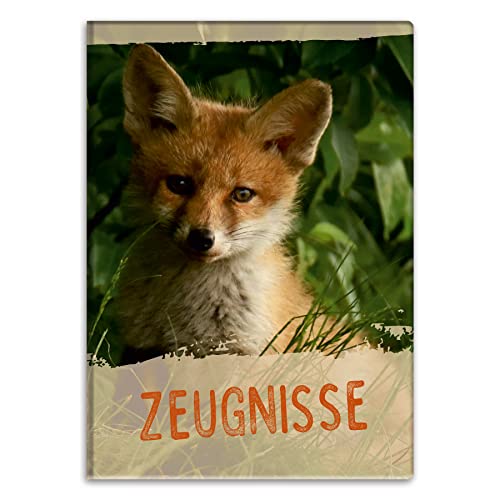 itenga Zeugnismappemit Motiv DIN A4 Dokumentenmappe Zeugnisse - für Kinder Jugendliche Schüler Mädchen (Fuchs) von itenga