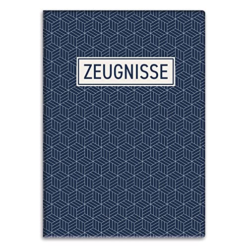 itenga Zeugnismappemit Motiv DIN A4 Dokumentenmappe Zeugnisse - für Kinder Jugendliche Schüler Mädchen (Geometrie) von itenga