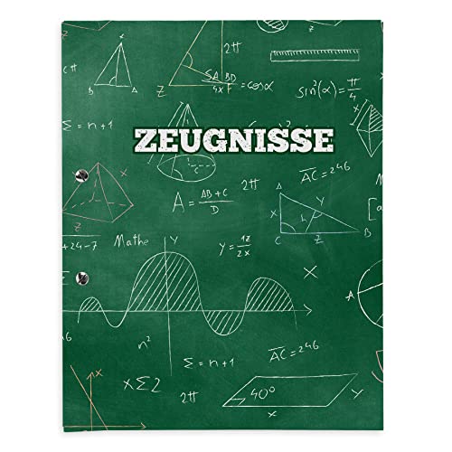 itenga Zeugnismappe mit Buchschrauben Motiv FORMELN erweiterbar für Kinder Jugendliche Erwachsene Mädchen und Jungen Schüler von itenga