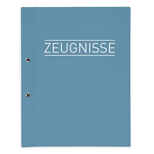 itenga Zeugnismappe mit Buchschrauben blau nordic blue erweiterbar für Kinder Jugendliche Erwachsene Mädchen Jungen Schüler von itenga