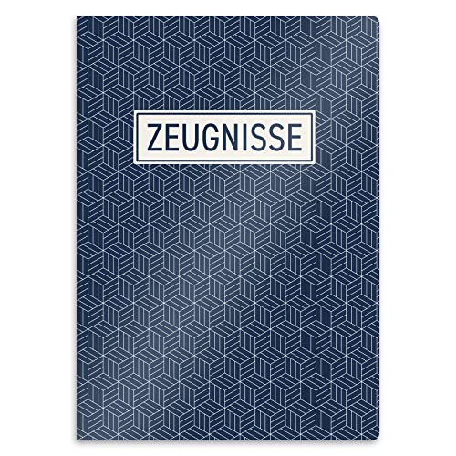 itenga Zeugnismappe mit Motiv DIN A4 stabile Dokumentenmappe Sichtbuch für Zeugnisse - 20 stabile Hüllen - für Kinder Jugendliche Schüler Mädchen Jungen (Motiv Abstrakt Geometrie) von itenga