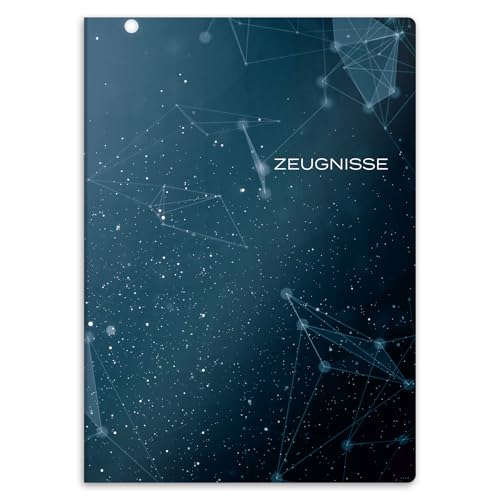 itenga Zeugnismappe mit Motiv DIN A4 stabile Dokumentenmappe Sichtbuch für Zeugnisse - 20 stabile Hüllen - für Kinder Jugendliche Schüler Mädchen Jungen (Motiv High Tech Abstrakt) von itenga