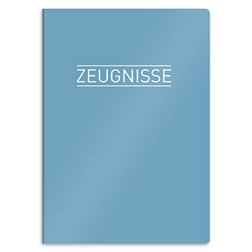 itenga Zeugnismappe mit Motiv DIN A4 stabile Dokumentenmappe Sichtbuch für Zeugnisse - 20 stabile Hüllen - für Kinder Jugendliche Schüler Mädchen Jungen (blau) von itenga