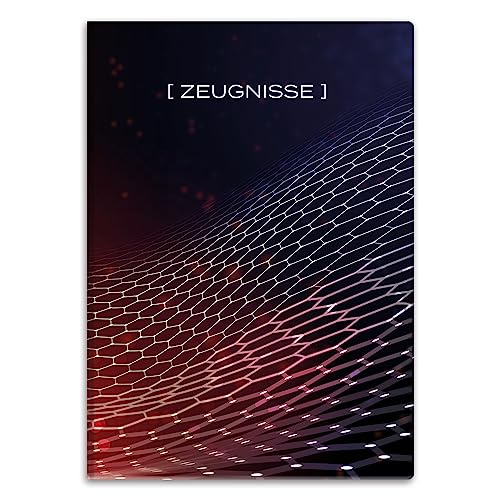 itenga Zeugnismappemit Motiv DIN A4 Dokumentenmappe Zeugnisse - für Kinder Jugendliche Schüler Mädchen (Hexagonal) von itenga