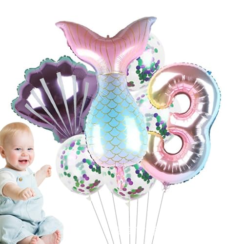 Meerjungfrau-Luftballons für Geburtstagsparty | Meerjungfrau Luftballons Geburtstagsdekoration - Geburtstagsballons, Folienballon, Meerjungfrauenschwanz-Ballons für die kleine Itrimaka von itrimaka