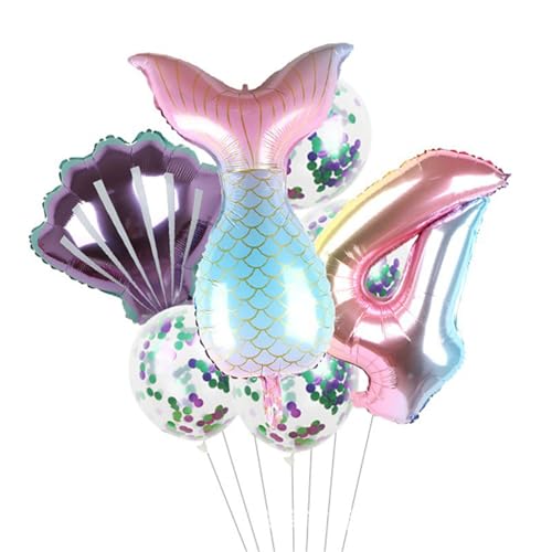 Meerjungfrau-Luftballons für Geburtstagsparty - Meerjungfrauenballons Meeresballon-Set | Under The Sea Kleine Meerjungfrau Partyzubehör, Mädchengeburtstagsparty-Dekorationen, 7 Stück Itrimaka von itrimaka
