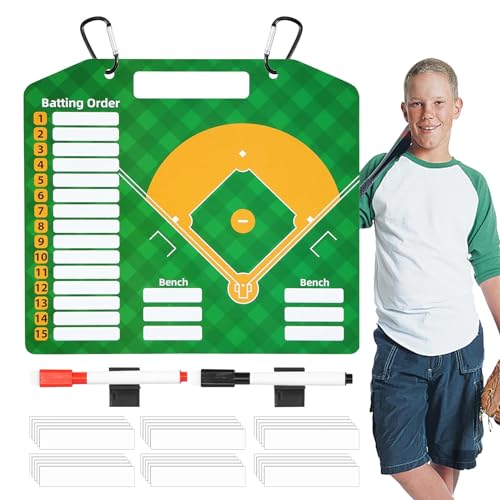 itrimaka Baseball-Aufstellungstafel, magnetische Baseball-Aufstellungstafel - Baseball-Coaching-Board | Magnetische Softball-Aufstellungstafel mit 2 Markern für die Anzeige von von itrimaka