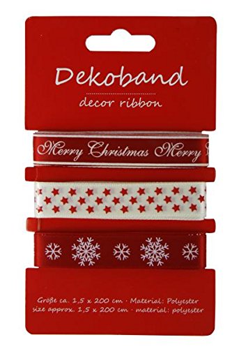 3er Set Geschenkband Weihnachten - tolles Dekoband, Schleifenband, Zierband für Weihnachten von itsisa