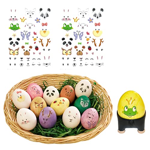 Eier Tattoos/Eier Aufkleber Tier Gesichter - 2 Bögen Eier Sticker - Osterei, Eierfärben, Osterdeko, Eierfarbe, Eier färben von itsisa