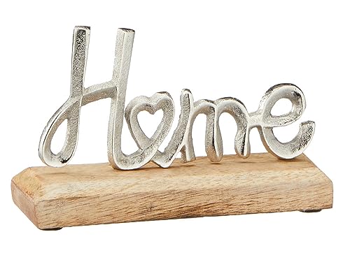 itsisa Deko Schriftzug Home aus Holz und Alu 17x11 cm - Mangoholz Dekoration für zuhause, Wohzimmer Deko itsisa Deko Schriftzug Home aus Holz und Alu 17x11 cm - Mangoholz Dekoration für zuhause, Wohzimmer Deko von itsisa