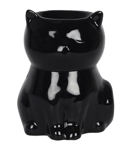 itsisa Ölbrenner Duftlampe Schwarze Katze - Halloween Wachswärmer, Verdunster, Duftlampe, Aromalampe für Duftöl und Duftwachs, Deko von itsisa