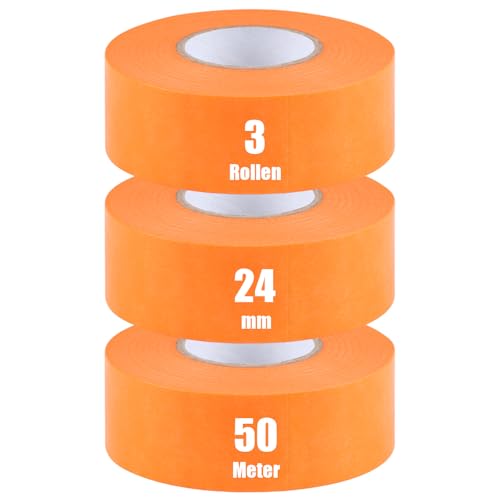 iuqiepo 3 Rollen Malerkrepp, Kreppband 24 mm x 50 m, Goldband, Wasserdicht Abklebeband Maler, Hitzebeständiges Klebeband, Malerkrepp UV Beständig iuqiepo 3 Rollen Malerkrepp, Kreppband 24 mm x 50 m, Goldband, Wasserdicht Abklebeband Maler, Hitzebeständiges Klebeband, Malerkrepp UV Beständig von iuqiepo