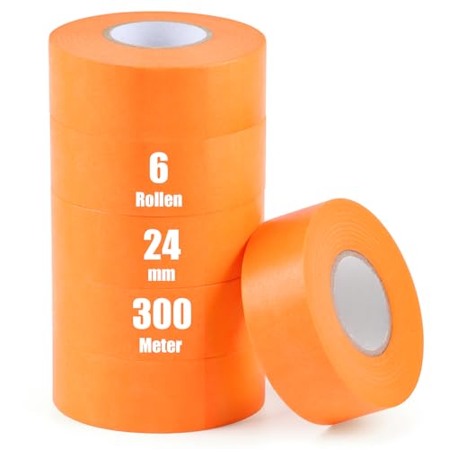 iuqiepo 6 Rollen Malerkrepp, Kreppband 24 mm x 50 m, Goldband, Wasserdicht Abklebeband Maler, Hitzebeständiges Klebeband, Malerkrepp UV Beständig iuqiepo 6 Rollen Malerkrepp, Kreppband 24 mm x 50 m, Goldband, Wasserdicht Abklebeband Maler, Hitzebeständiges Klebeband, Malerkrepp UV Beständig von iuqiepo