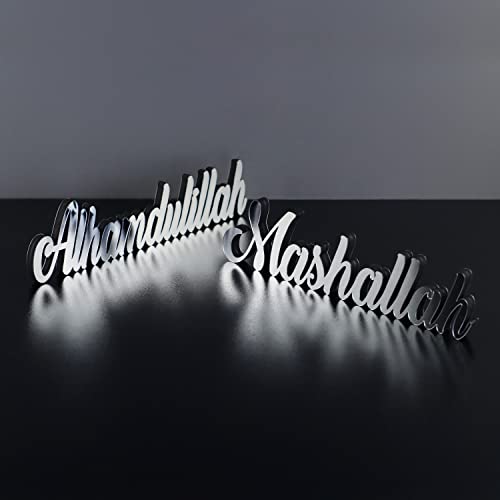IWA Concept Alhamdulillah-Mashallah Silber | Wohnkultur oder islamische Dekoration für Tisch oder Regale | Eid-Dekorationen | Islamisches Ramadan-Geschenk | Islamische Tischdekoration IWA Concept Alhamdulillah-Mashallah Silber | Wohnkultur oder islamische Dekoration für Tisch oder Regale | Eid-Dekorationen | Islamisches Ramadan-Geschenk | Islamische Tischdekoration von iwa concept
