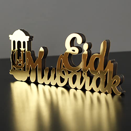 iwa concept Islamische Tischdekorationen aus Holz mit Acryl, Ramadan-Kareem-und Eid-Mubarak-Dekoration, islamisch muslimische Geschenke, Eid Mubarak-3, Gold iwa concept Islamische Tischdekorationen aus Holz mit Acryl, Ramadan-Kareem-und Eid-Mubarak-Dekoration, islamisch muslimische Geschenke, Eid Mubarak-3, Gold von iwa concept