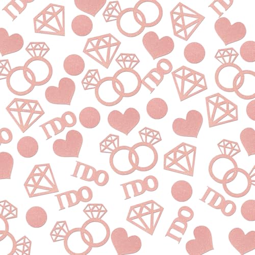 100 Stück Junggesellinnenabschied-Dekorationen, Tischkonfetti, rotgoldenes Glitzerkonfetti für Verlobung, Party, zukünftige Braut, Ring und Kreis für Hochzeitstischdekoration 100 Stück Junggesellinnenabschied-Dekorationen, Tischkonfetti, rotgoldenes Glitzerkonfetti für Verlobung, Party, zukünftige Braut, Ring und Kreis für Hochzeitstischdekoration von iwiio