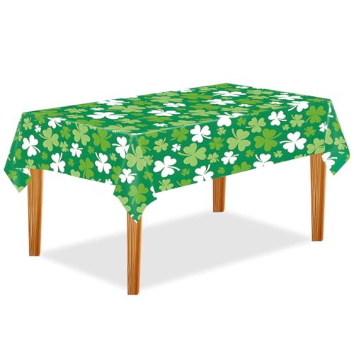 iwiio St. Patricks Day Tischdecke, 137 x 274 cm, grünes Gras, Einweg-Tischdecke, rechteckige Irland-Tischdecke für St. Patrick's Day, Tischdekoration von iwiio