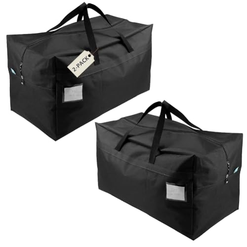 iwill CREATE PRO Große Aufbewahrungstaschen für Ornamente, Festivals, Dekoration, gut für Geschenkverpackungen, Umzugs-Organizer-Taschen, kurze Reisen, Schwarz, 2 Stück von iwill CREATE PRO