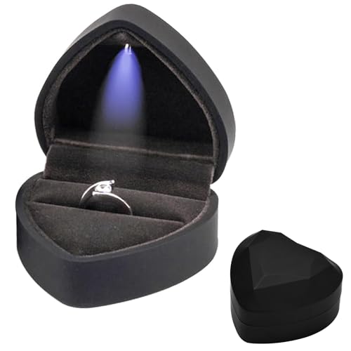 iwobi Ringbox mit LED-Licht, herzförmige Schmuckschatulle, Aufbewahrungsbox, Ringbox für Antrag, Hochzeit, Party, Geburtstage, 70 x 65 x 45 mm iwobi Ringbox mit LED-Licht, herzförmige Schmuckschatulle, Aufbewahrungsbox, Ringbox für Antrag, Hochzeit, Party, Geburtstage, 70 x 65 x 45 mm von iwobi