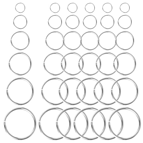 iwontalersy 36 Stück Schlüsselring,Mehrere Größen Schlüsselring Edelstahl,Für Schmuck,Halsketten,Armbänder,Ohrringe,Basteln,Ornamente Und DIY-Kunst von iwontalersy