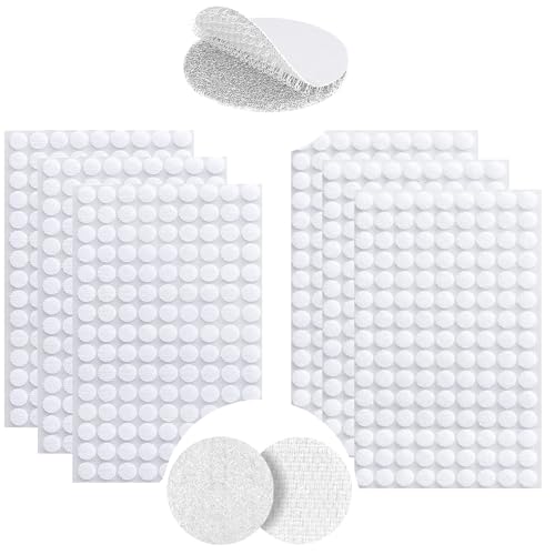 iwontalersy 405 Paar Klettpunkte Selbstklebend,10mm Selbstklebende Klettpunkte Rund,für Papier,Metall,Kunststoff,Glas,Leder (Weiß) von iwontalersy