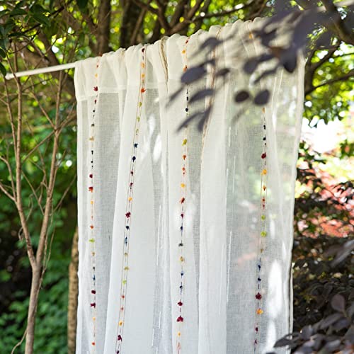 izielad Scheibengardine mit bunten Regentropfen Voile Bistrogardine Landhaus Küche Transparent Kurz Modern Kurzstores Gardinen Kurzgardine Küchengardine BxH 132x160cm von izielad