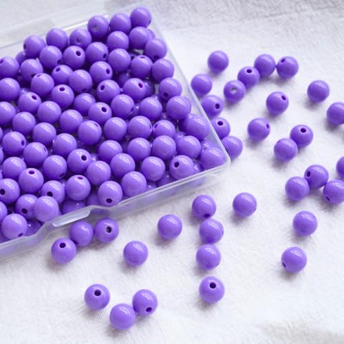 Jabrand Acrylperlen für Armbänder, 8 mm Kunststoffperlen, glatte runde Perlen für Schmuckherstellung, Bastelbedarf, Violett, 250 Stück Jabrand Acrylperlen für Armbänder, 8 mm Kunststoffperlen, glatte runde Perlen für Schmuckherstellung, Bastelbedarf, Violett, 250 Stück von jabrand