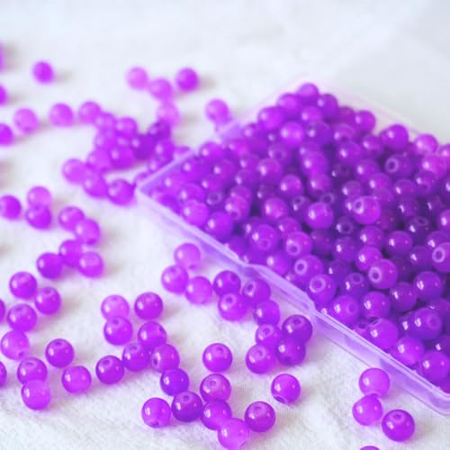 Jabrand Glasperlen für Armbänder, runde Glasperlen für Schmuckherstellung, Basteln, 6 mm, Violett, 240 Stück von jabrand