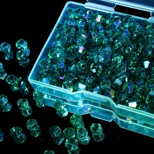 Jabrand Kristallperlen für Armbandherstellung, 6 mm, Doppelkegel, Glasperlen, facettierte kleine Perlen für Schmuckherstellung, Basteldekoration, Grün, 240 Stück Jabrand Kristallperlen für Armbandherstellung, 6 mm, Doppelkegel, Glasperlen, facettierte kleine Perlen für Schmuckherstellung, Basteldekoration, Grün, 240 Stück von jabrand