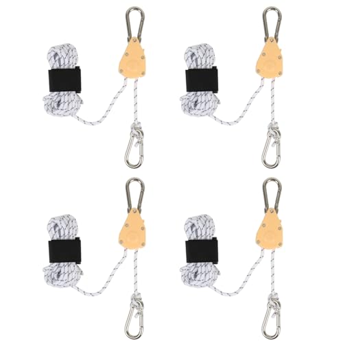 Jackfru Reflecterend scheerlijnen, 4 m x 4 mm, lichte scheerlijn, tentkoord met Spanner, instelbaar, voor Tent, tentzeil, Camping (White-4pcs) von jackfru