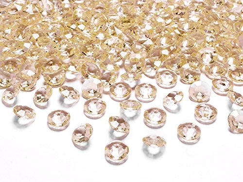 Kristall Diamanten 100 Stück je 1,2 cm schöne Hochzeits Tisch Streu Dekoration (Gold) von jakopabra
