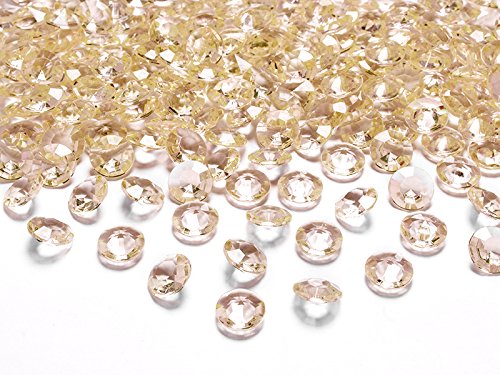 Kristall Diamanten 100 Stück je 1,2 cm schöne Hochzeits Tisch Streu Dekoration (Gold) von jakopabra