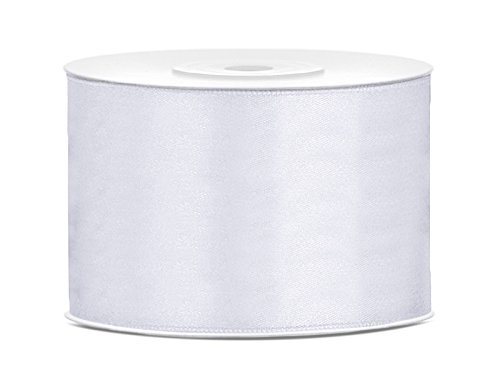 Satinband Dekoband 50 mm breit (weiß) Geschenkband Schleifen Hochzeit von jakopabra
