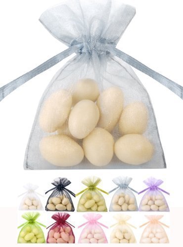 jakopabra Organzasäckchen für Hochzeitsgäste 20 Stück Geschenksäckchen (silber) von jakopabra