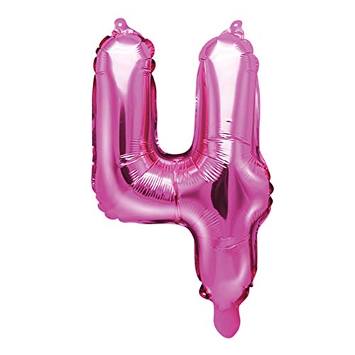 jakopabra Zahlenballon Folienballon in Pink, nur für Luftbefüllung, 35 cm groß (Zahl 4) von jakopabra