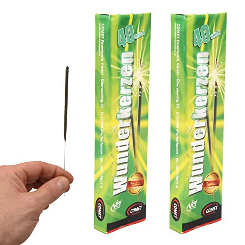 jameitop® 80 Stück WUNDERKERZEN ganzjahres Kinderfeuerwerk silberner Flamme Kat F1 BAM-F1-00480589-F1-0048 von jameitop