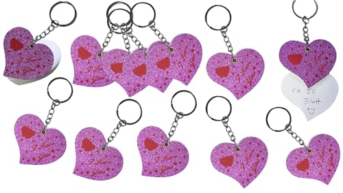 jameitop®📝 Mini Notizblock - Glitzer 12er SET/Pink - Mädchen Schlüsselanhänger Block von jameitop