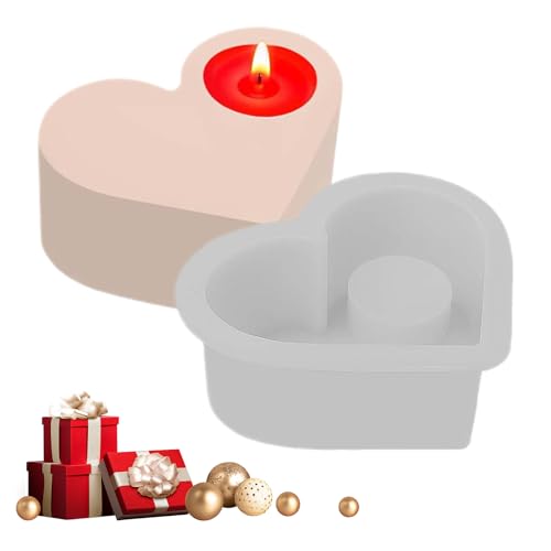 jamgeery Herz Silikon Kerzenform, Valentinstag Teelicht Kerzenhalter Gießform, Epoxidharz Gussform Zur Herstellung Von Handmade DIY Geschenken Für Valentinstag Und Hochzeit von jamgeery