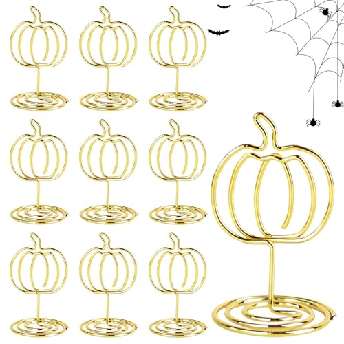 jamgeery Tischnummernhalter - Kürbis Motivhalter Für Tische - 10 Stücke Herbstdeko Tischdekoration Metallklammern Für Abschlussfeier Erntedank Geburtstag von jamgeery