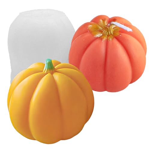 Japleed Kürbis-Kerzenformen für Kerzenherstellung, Herbst, Halloween, Erntedankfest, Ornament-Formen, 3D-Kürbis-Epoxidharz, Seife, Wachs, Silikonform, Herbst, Schokolade, Kuchen, Fondant, Dessert-Form Japleed Kürbis-Kerzenformen für Kerzenherstellung, Herbst, Halloween, Erntedankfest, Ornament-Formen, 3D-Kürbis-Epoxidharz, Seife, Wachs, Silikonform, Herbst, Schokolade, Kuchen, Fondant, Dessert-Form von japleed