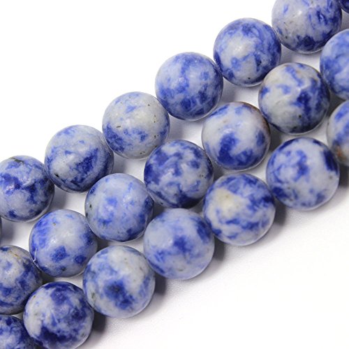 jartc Perlen Für Energie Armbänder Yoga Armband Armband DIY Natürliche Blauer Und Weißer Stein 60 Stück, 34 CM, 6 mm von jartc