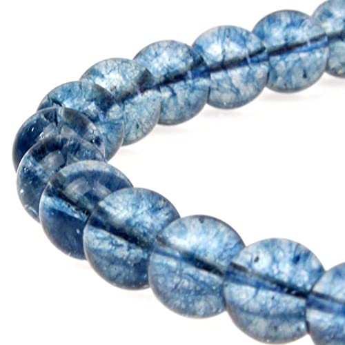 jartc Perlen Für Energie Armbänder Yoga Armband Armband DIY Natürliche Perlen Blau Platzen Blume Quarz 45 Stück, 34 CM, 8 mm von jartc