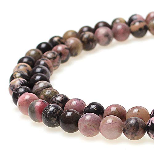 jartc Perlen Für Energie Armbänder Yoga Armband Armband DIY Natürliche Perlen Schwarze Linie Rhodochrosite 45 Stück, 34 CM, 8 mm von jartc